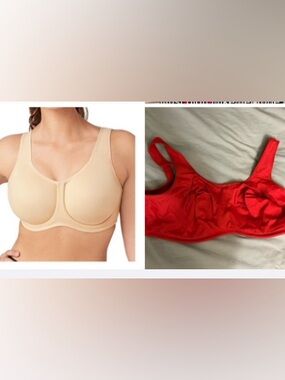 1 Red Wacoal Simone sport bra worn once. Red Full-Coverage Bra - 1 red bra not 2